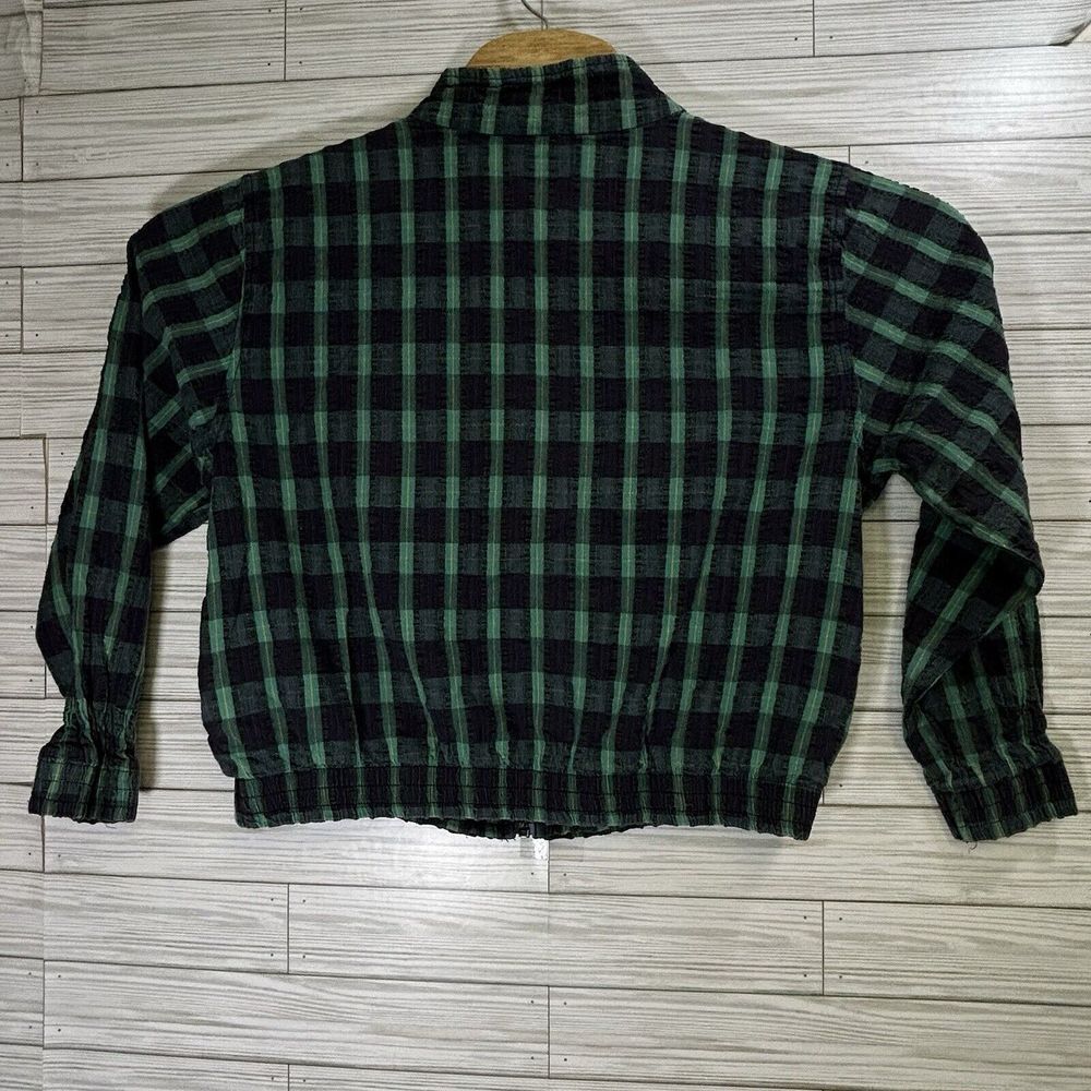 VTG Orvis Women's Seersucker Green Navy Plaid Pant & Full Zip Lightweight Sz‎ PM - Picture 4 of 16
